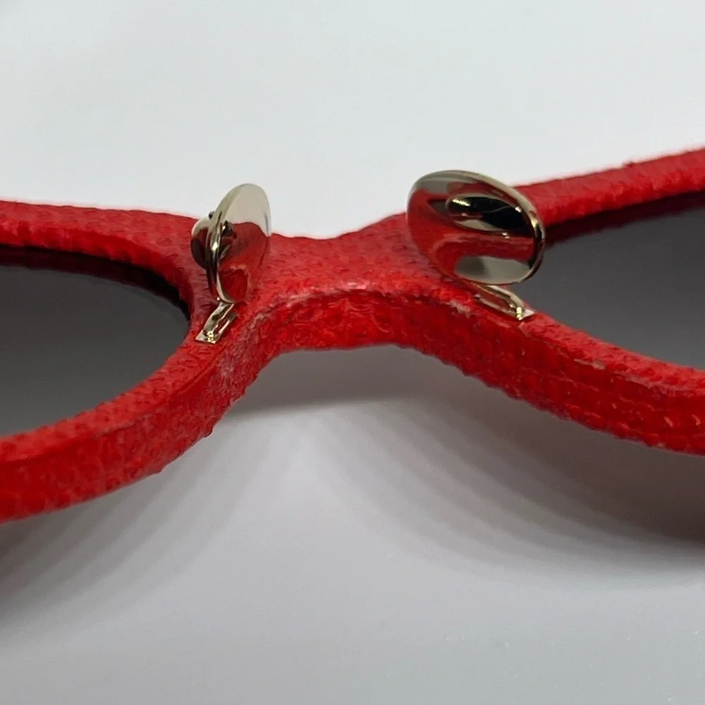Ferragamo Leather Oversized‎ Sunglasses OS